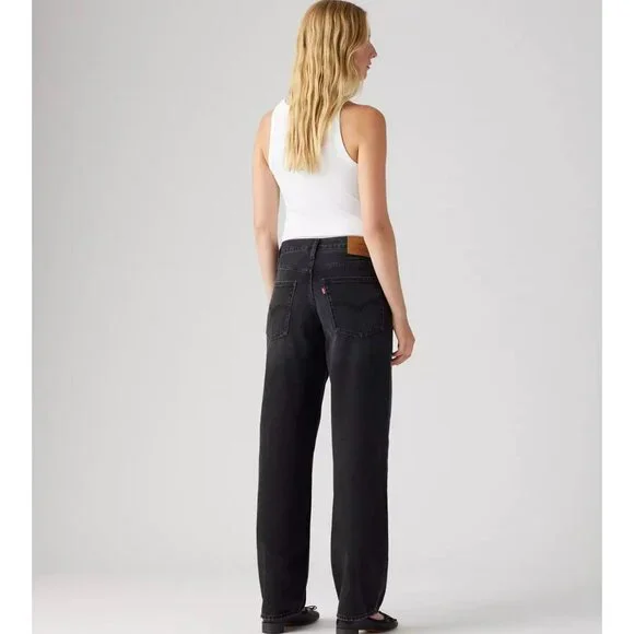 New Levi's 27x30 Premium Baggy Dad Jeans Shrink Up Black - Picture 3 of 7